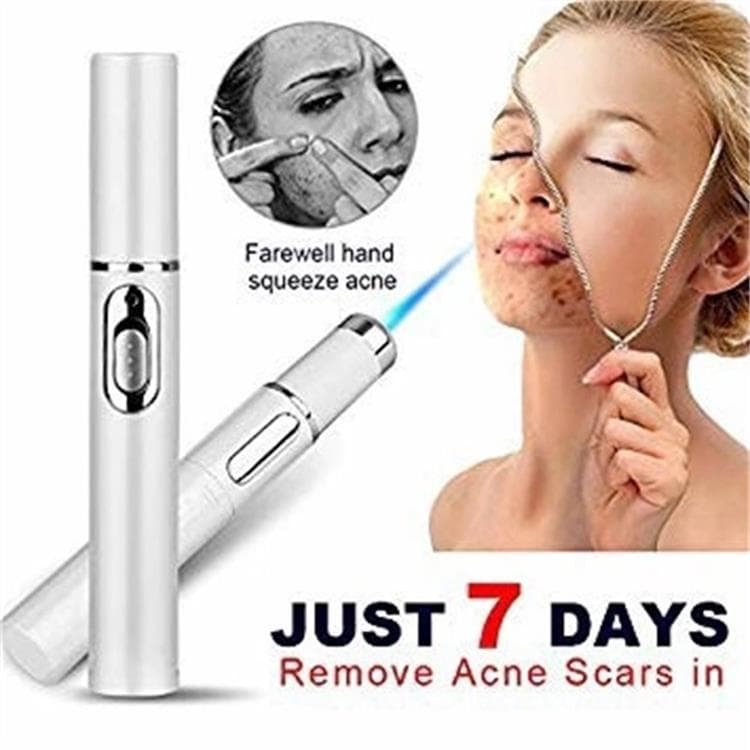 Blue light therapy pen for acne and scars