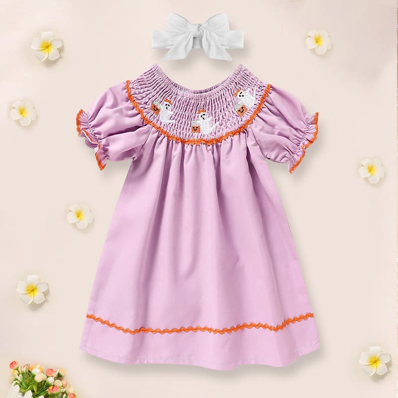 Baby girls Halloween ghost dress with headband