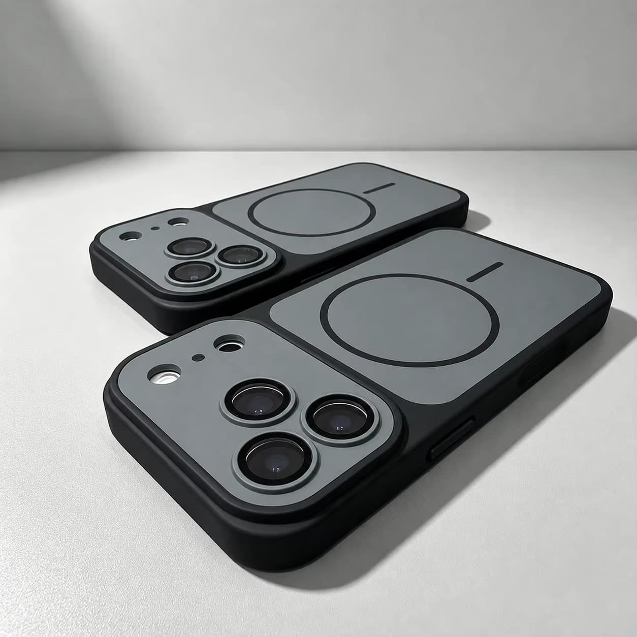 Magnetic iPhone case dual-finish