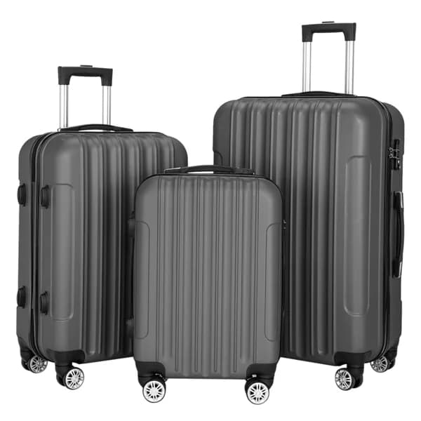 Valise de Voyage Multifonctionnelle 3-en-1 Grande Capacité Set de Bagages Gris Foncé