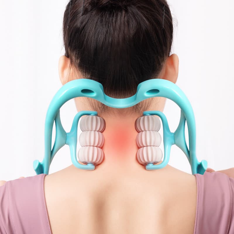Manual six-wheel neck massager