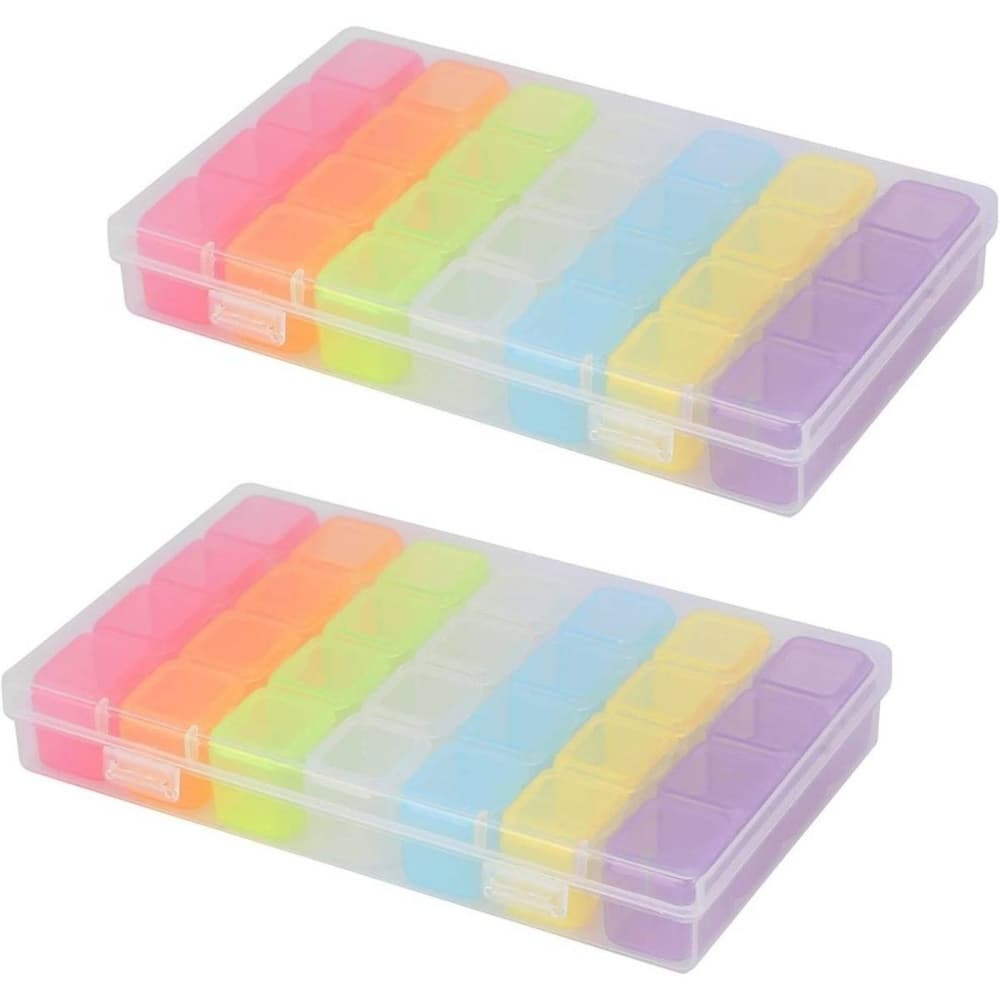 Set Of 2 Plastic Sorting Boxes Each With 28 Compartments Practical Storage Boxes For Small Parts Versatile Sorting Boxes For Craft Supplies And Workshop Storage Accessories Set