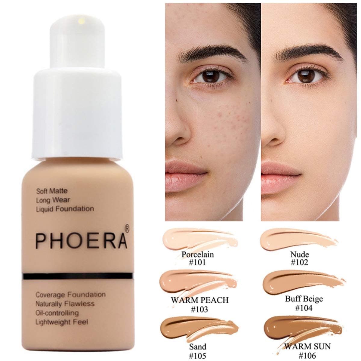 Fond de teint correcteur mat couleur naturelle contrôle du sébum type pression explosive