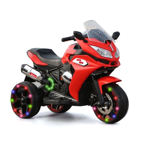 12V Kids Electric Motorcycle ride On MotorcycleThree Lighting Wheels Kids Electric Toys Boys Girls Motorcycle Children Battery Motor Bikes Rechargeable 3 Wheels Ride On Electric Motorcycle