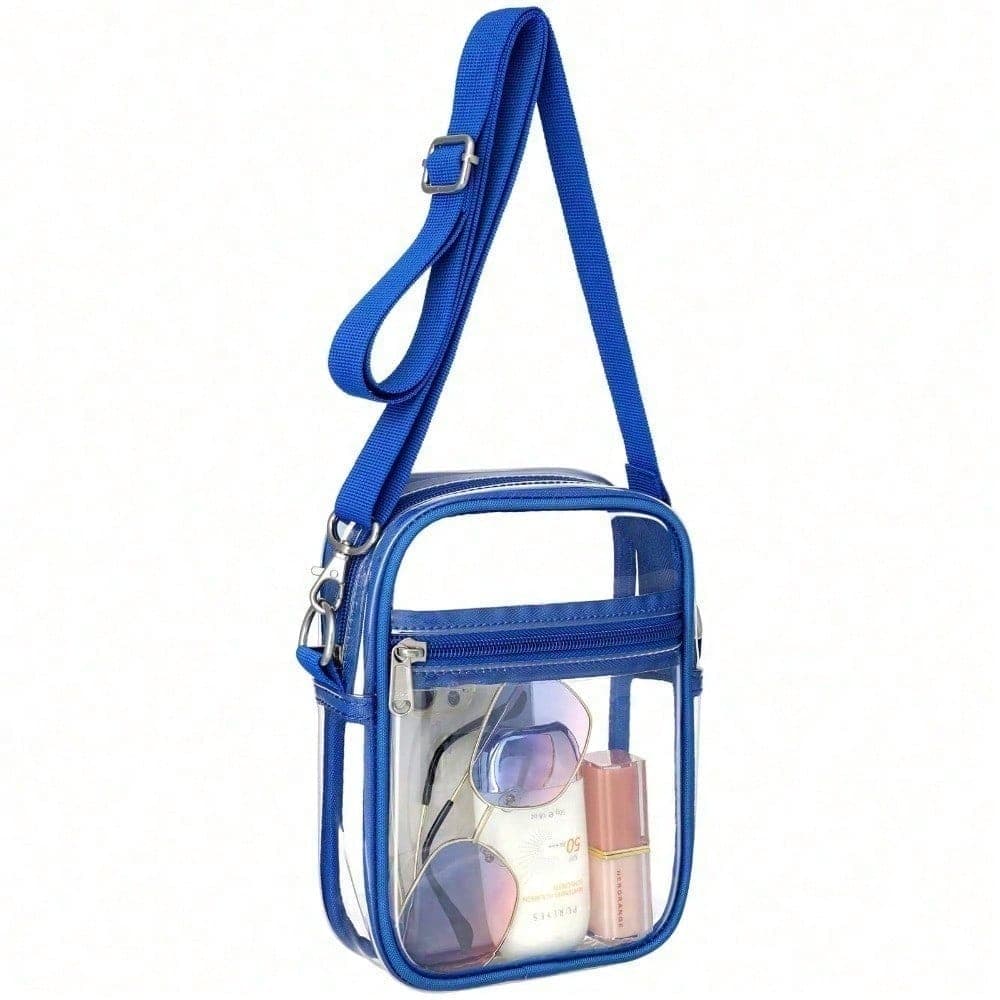 Clear Purse Stadium Transparent Messenger Bag Stadium Approved For Men And Women Clear CrossBody Bag Clear Bag Purse Black Purse Carteras Para Mujer Summer Valentine's Day Gifts Romantic Gifts