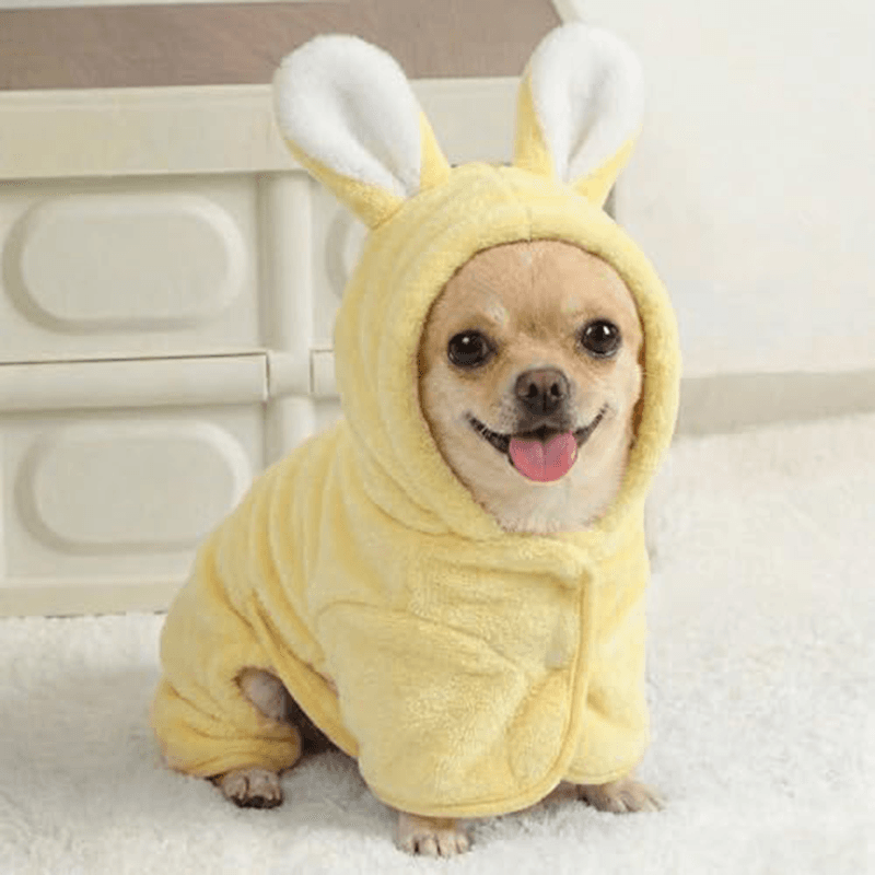 Peignoir pour chien Serviette super absorbante pour petits chiens et chats Séchage rapide Peignoir à capuche pour chiot et chat Serviette de bain enveloppante Accessoires de toilettage pour animaux après la douche