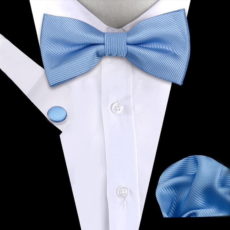 Mens Formalwear Accessory Burgundy Bow Tie Set