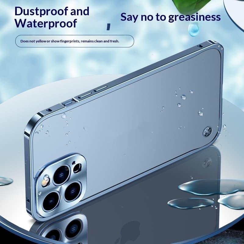 Coque à cadre métallique magnétique pour objectif, au design transparent givré et fermoir hippocampe pour téléphones