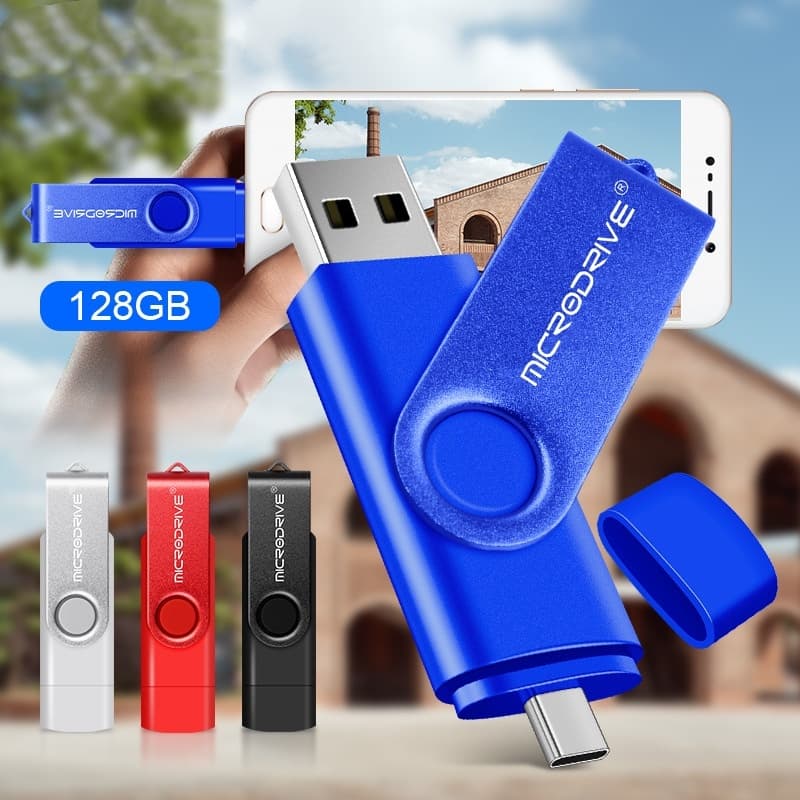 Dual-use Rotating USB Flash Drive For Both Phones And Computers High-speed TYPE-C Large Capacity Suitable For In-car Use