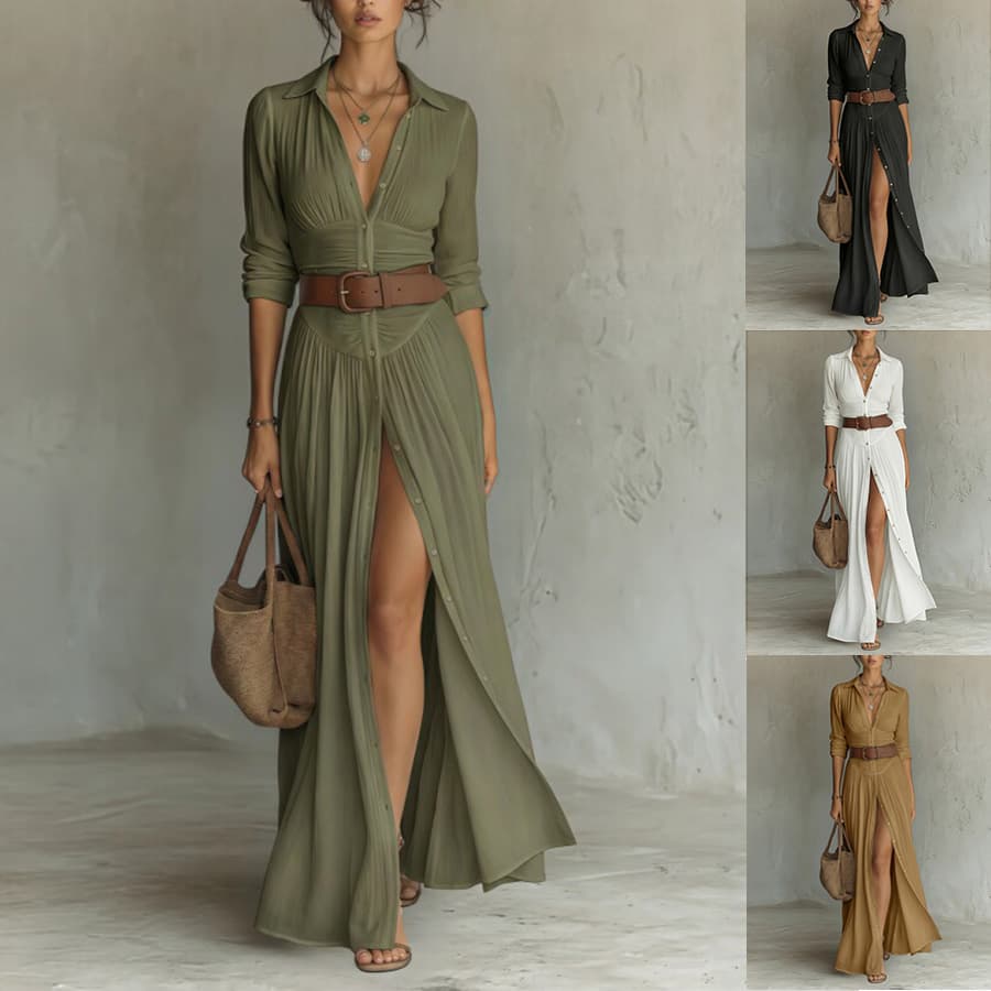 Women's v-neck long maxi dress