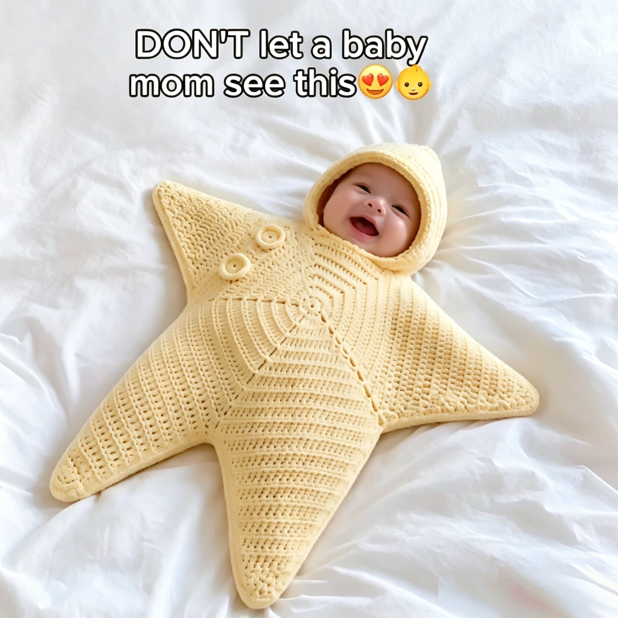 Crocheted Star-shaped Bodysuit Starfish Baby Sleeping Bag Newborn Baby Boy Girl Kids Cartoon Hooded Romper Jumpsuit Bodysuit Clothes Outfits Long Sleeve Playsuit Toddler One Piece Outfit