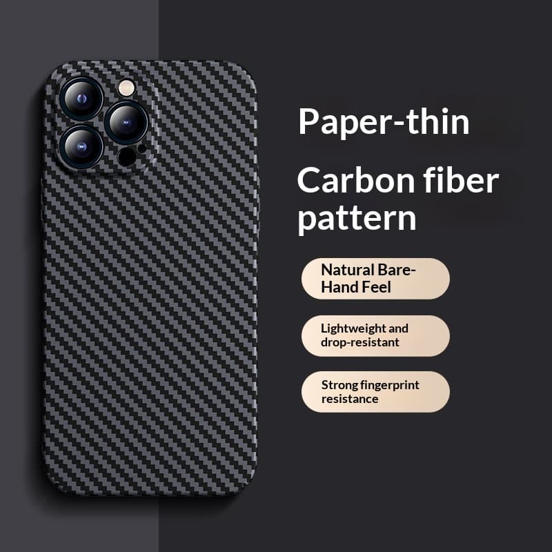 Carbon fiber patterned drop-proof phone case