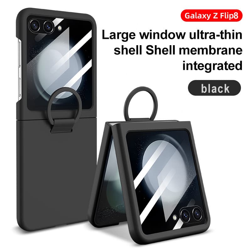 Foldable phone case with integrated ring