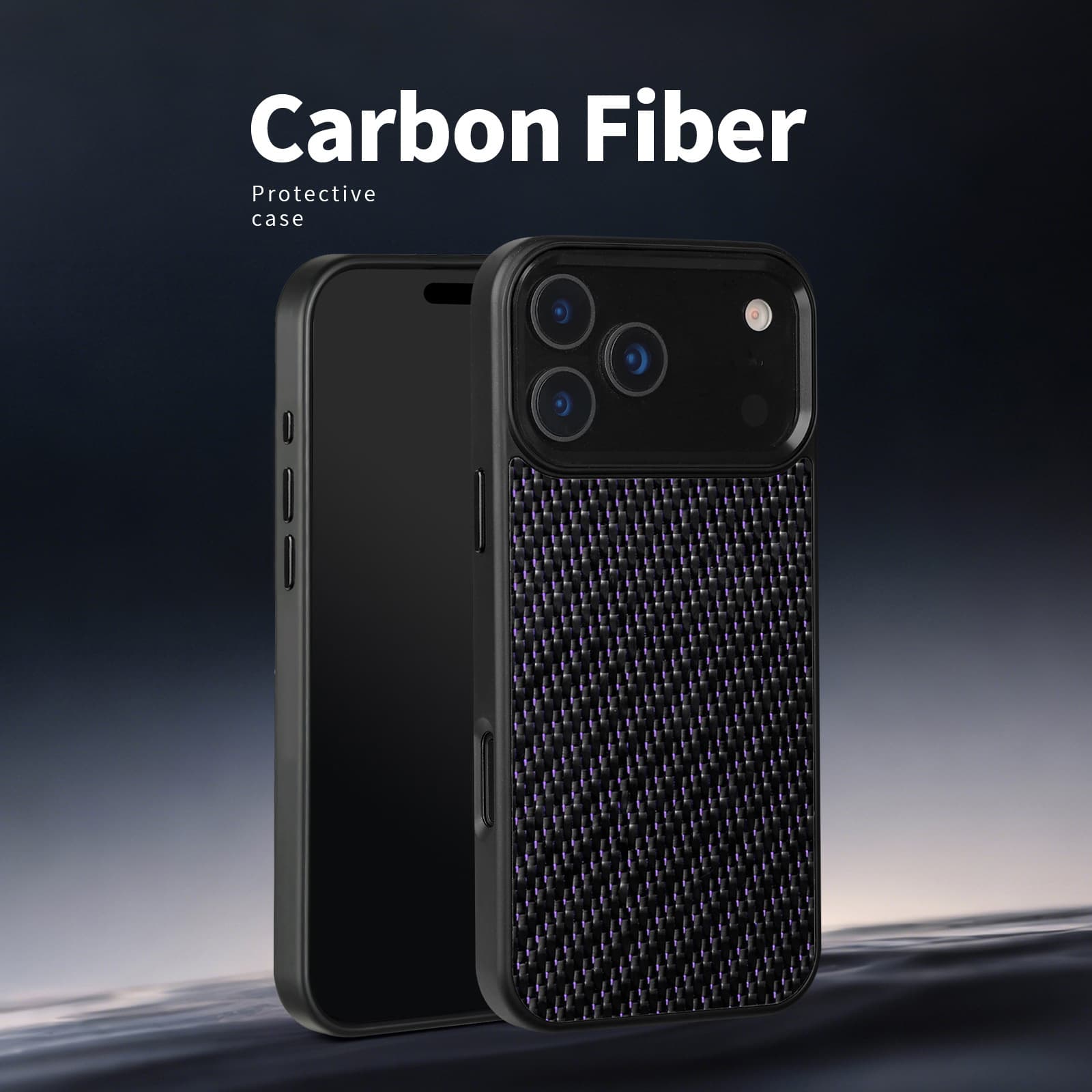 Metal-frame carbon fiber case for iPhone 17 Pro Max