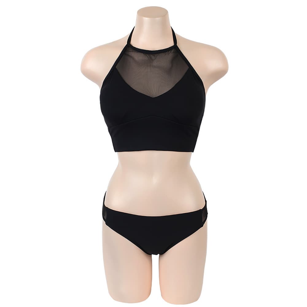 Maillot de bain bikini pour femme, couleur unie, maillot de bain pour vacances à la plage