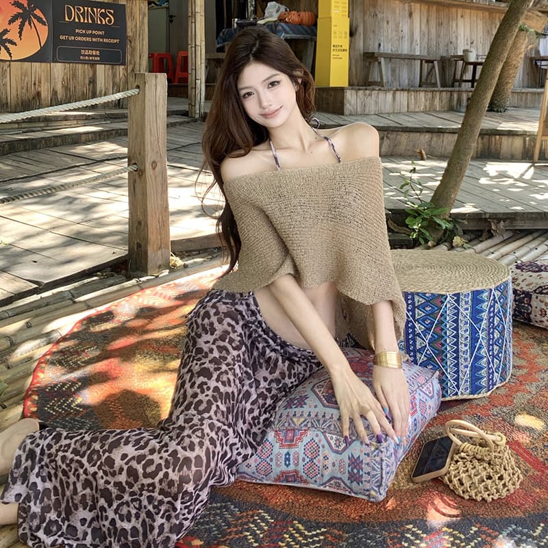 4-Piece Swimwear, Slimming Design for Small Bust, Trendy Summer Swim Suit