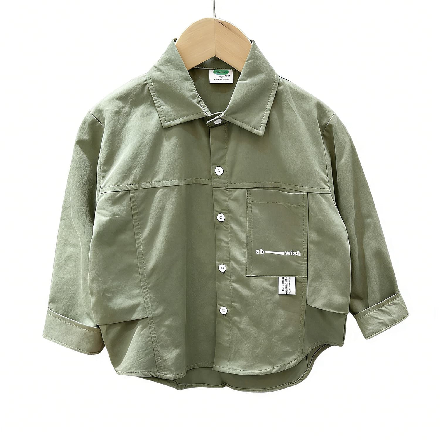 Blouse à col pour enfant à manches longues, taille moyenne à grande, haut tendance à col rabattu